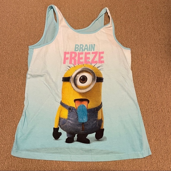 Minions "Brain Freeze" Graphic Tank Blue - S - Picture 7 of 11